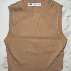 Zara Camel Knit Tank Top